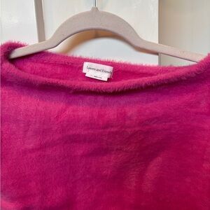 Lovers + Friends Fuchsia Crewneck Fuzzy Sweater